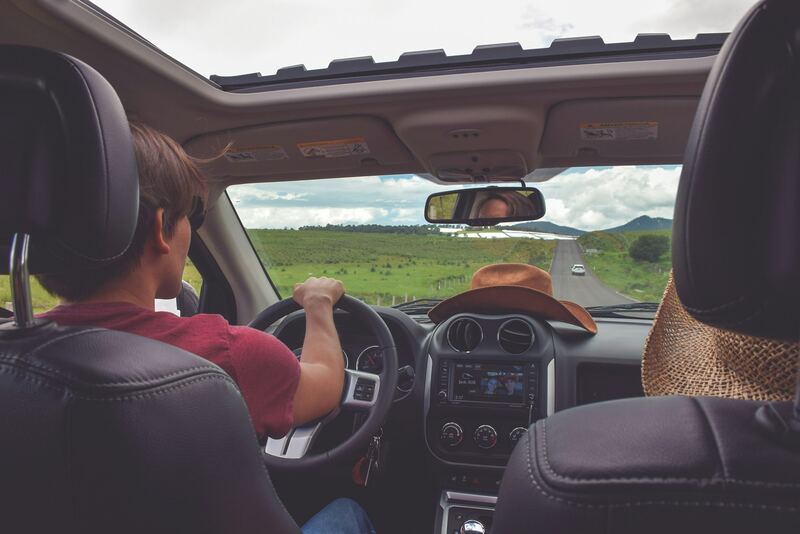 Driving on a country road (example photo)